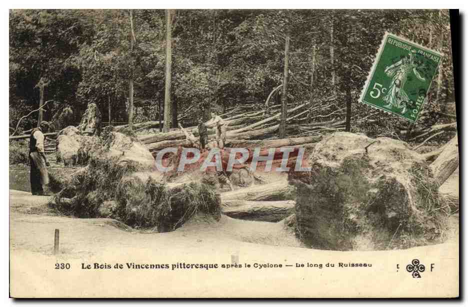 Le Bois de Vincennes pittoresque après le Cyclone — Le long du Ruissseau