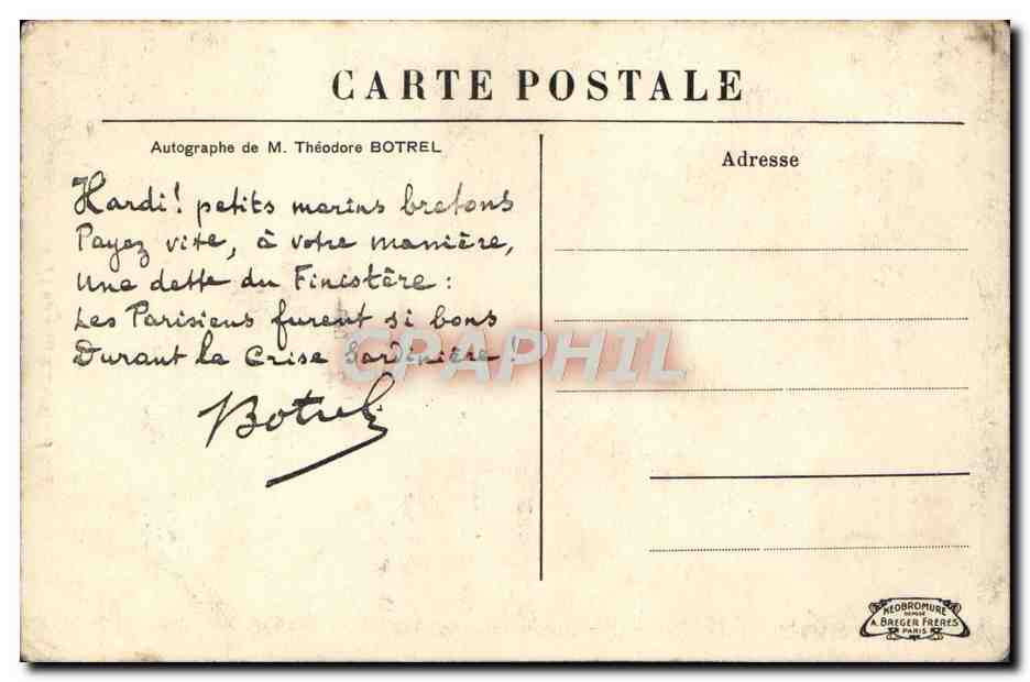 CPA Souvenir Des Inondations De Janvier 1910 Paris La Rue De Lille  — Rückseite