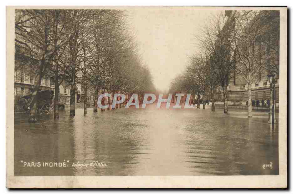 CPA Paris Inonde Avenue d'Antin 