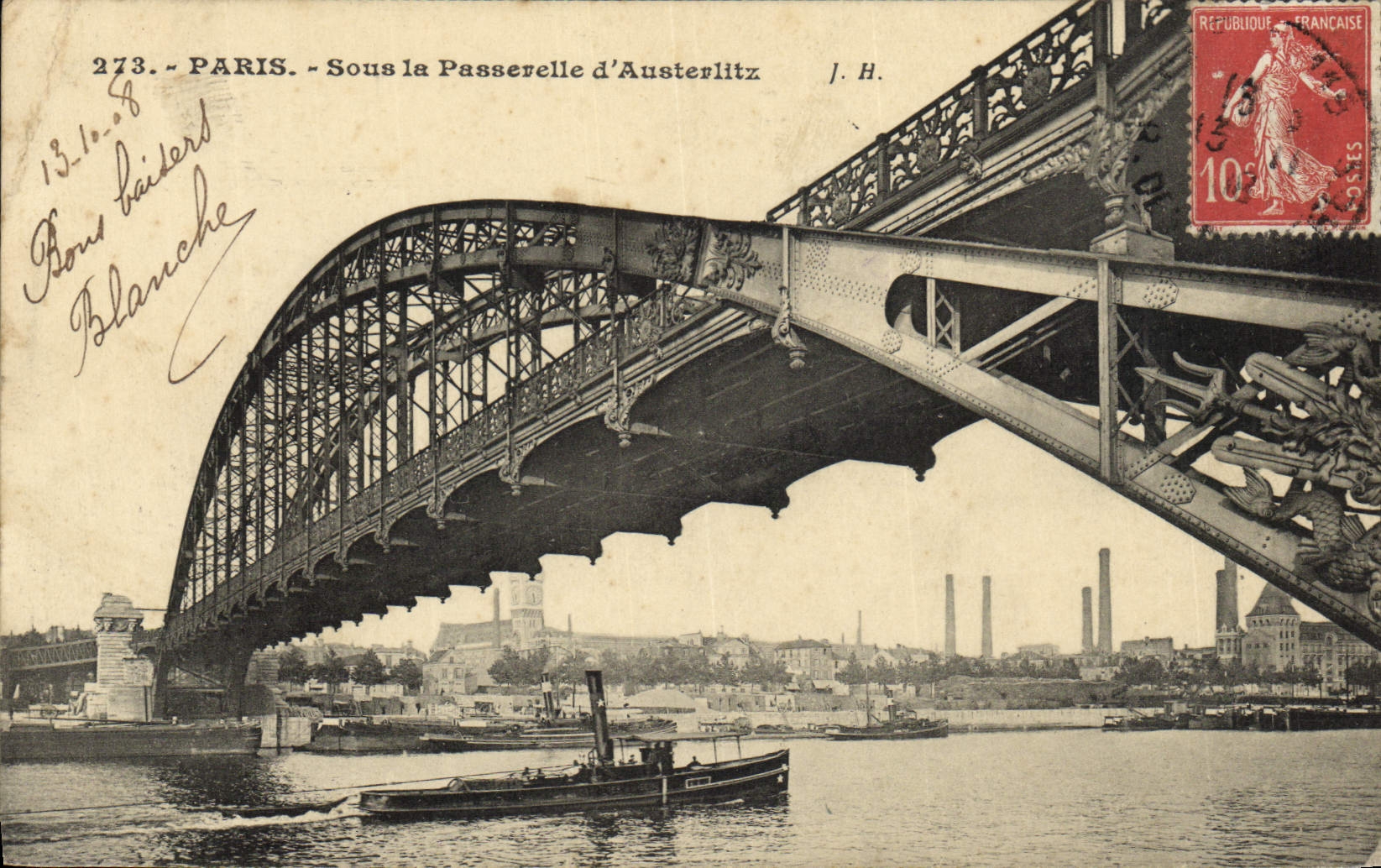 CPA Paris Sous La Passerelle d'Austerlitz