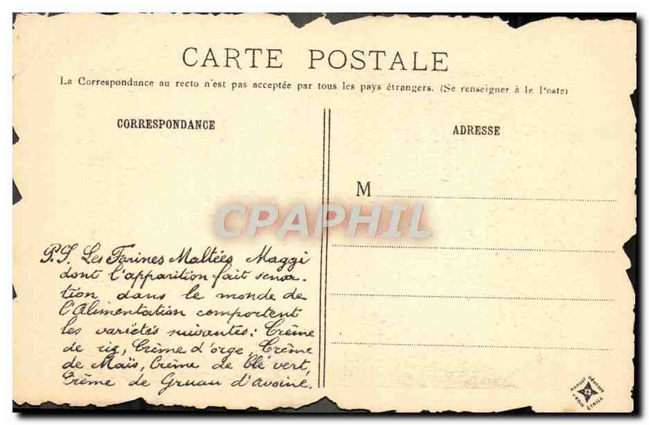 CPA Vieux Paris Le Passage Des Eaux A Passy Publicite Maggi — Rückseite