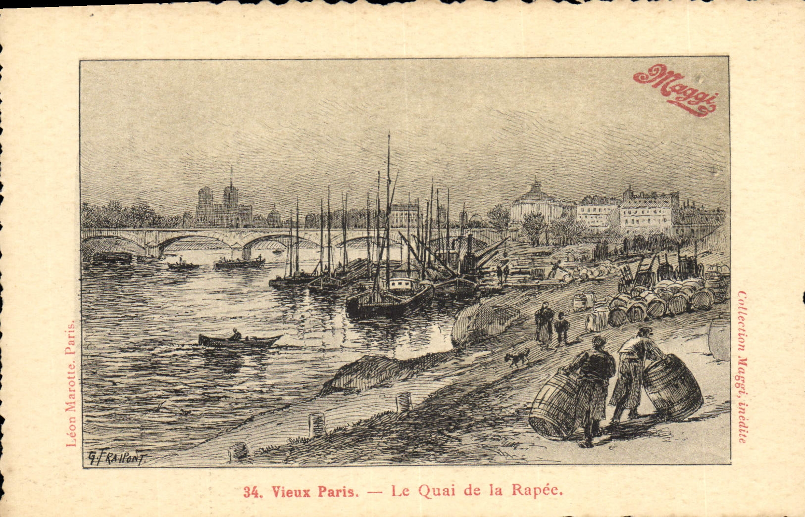 CPA Vieux Paris Le Quai De La Rapee Publicite Maggi