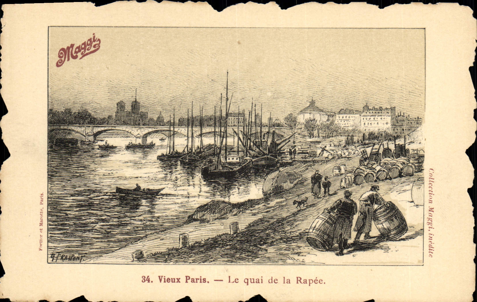 CPA Vieux Paris Le Quai De La Rapee Publicite Maggi