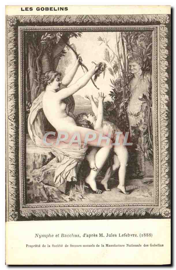 CPA Les Gobelins Nymphe Et Bacchus d'Apres Lefebvre Musee Paris