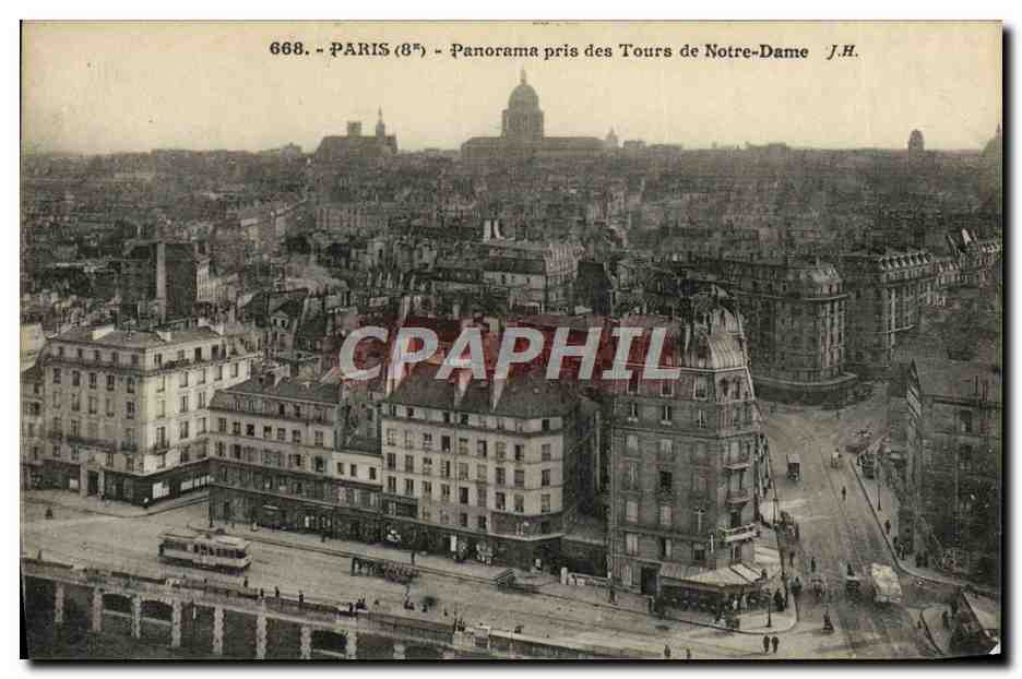 CPA Paris Panorama Pris Des Tours De Notre Dame