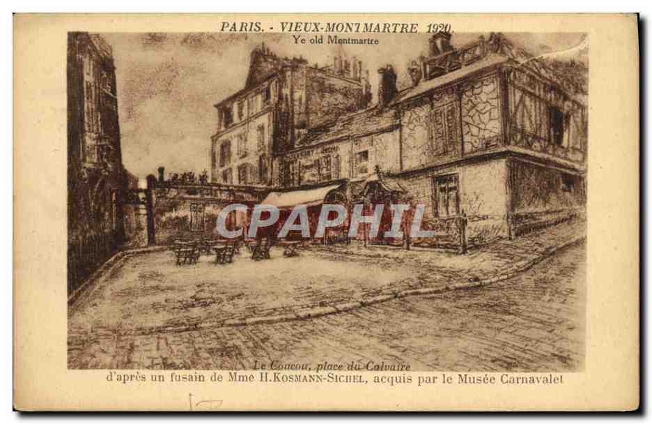 CPA Paris Vieux Montmartre d'Apres Un Fusain DeMme Kosmann Sichel Musee Carnavalet 