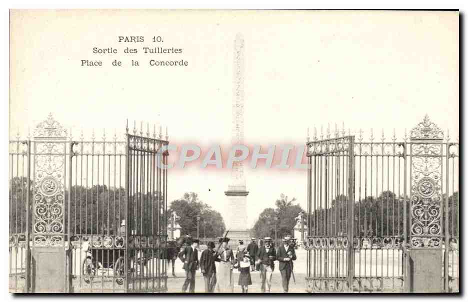 CPA Paris Sortie Des Tuilleries Place De La Concorde
