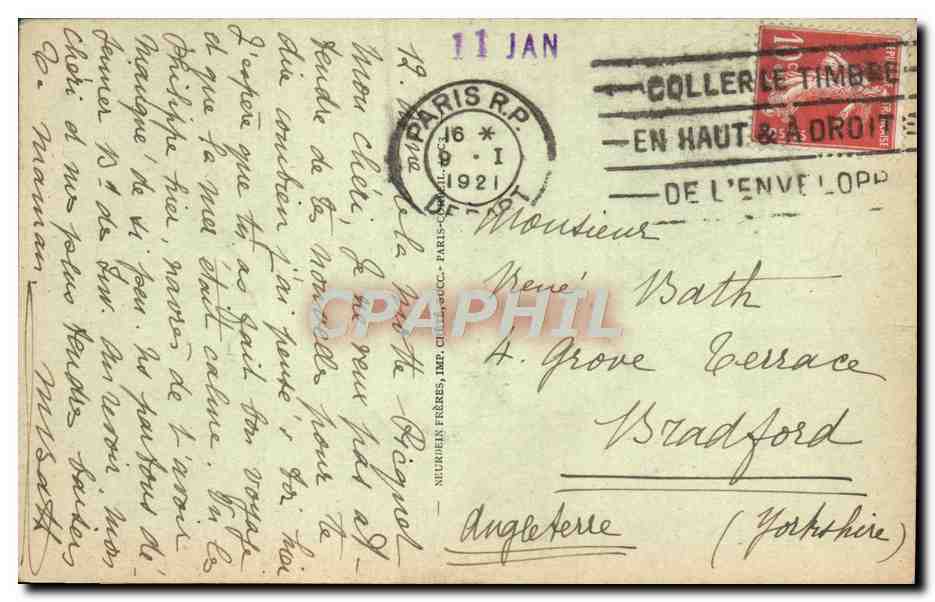 CPA Paris La Rue Las Cases Et l'Eglise Sainte Clotilde — Rückseite