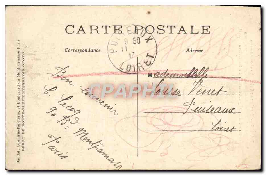 CPA Paris Boulevard Du Montparnasse Le Nouvel Hotel Des Postes Et Telegraphes Direction du departement de la Seine  — Rückseite