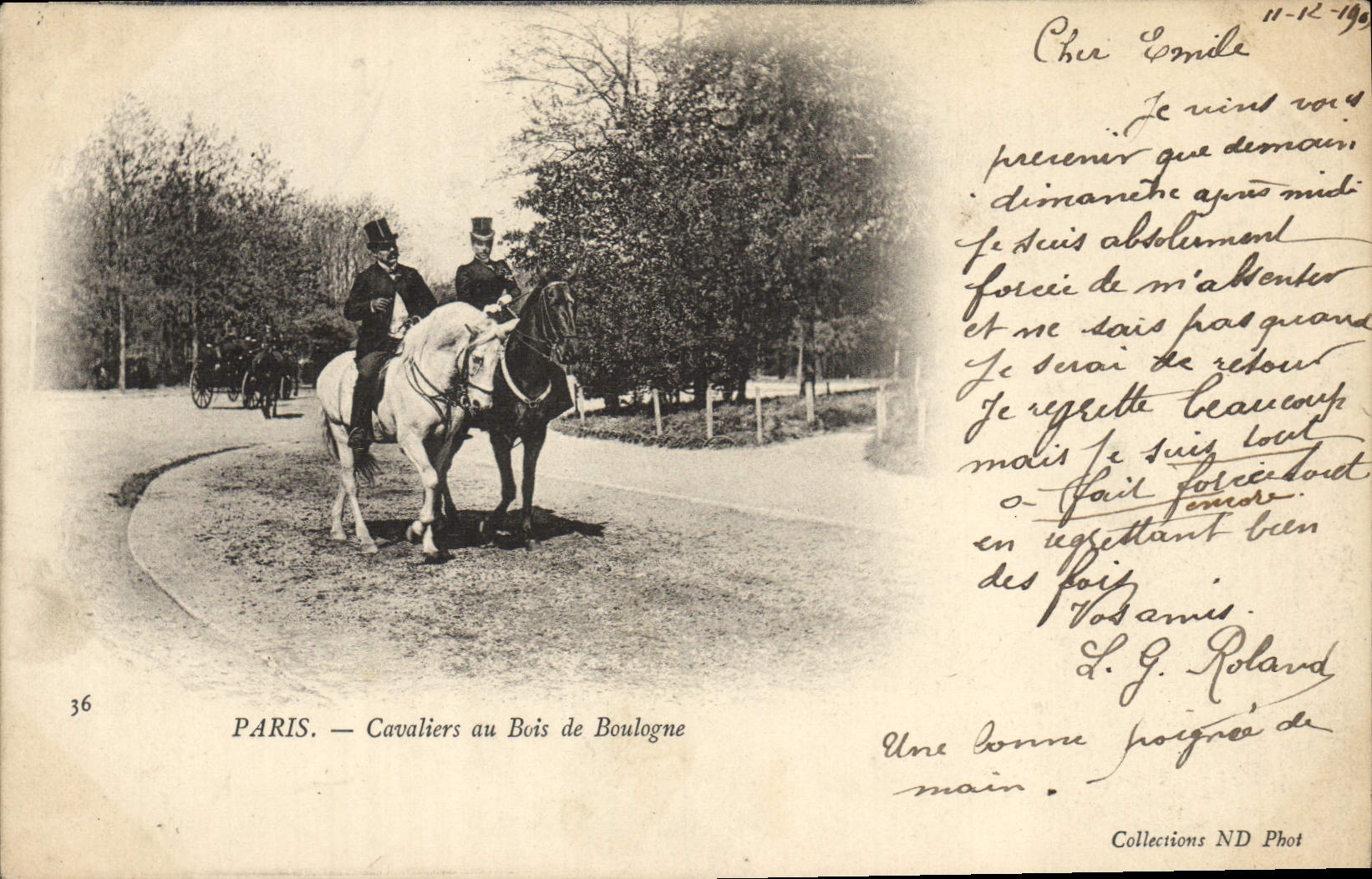 CPA Paris Cavaliers Au Bois De Boulogne Chevaux Cheval