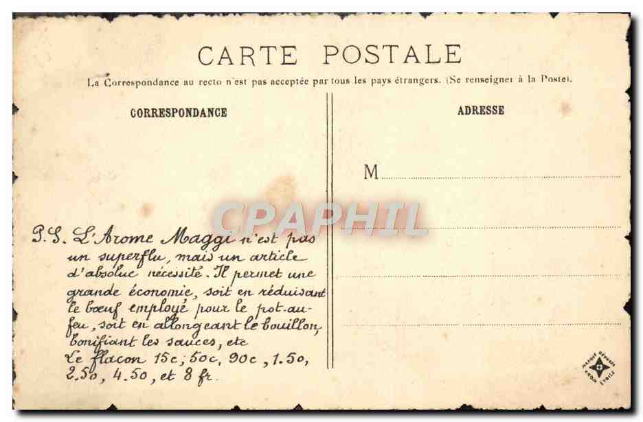 CPA Vieux Paris Saint Julien Le Pauvre Eglise Grecque Publicite Maggi — Verso