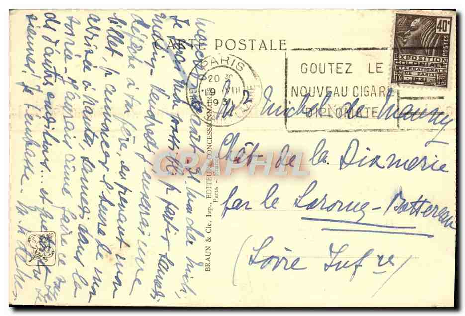 CPA Exposition Coloniale Internationale Paris 1931 Temple D'Angkor Vat Escalier  — Rückseite