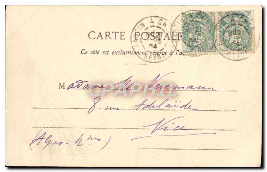CPA Paris Eglise St Eugene — Rückseite