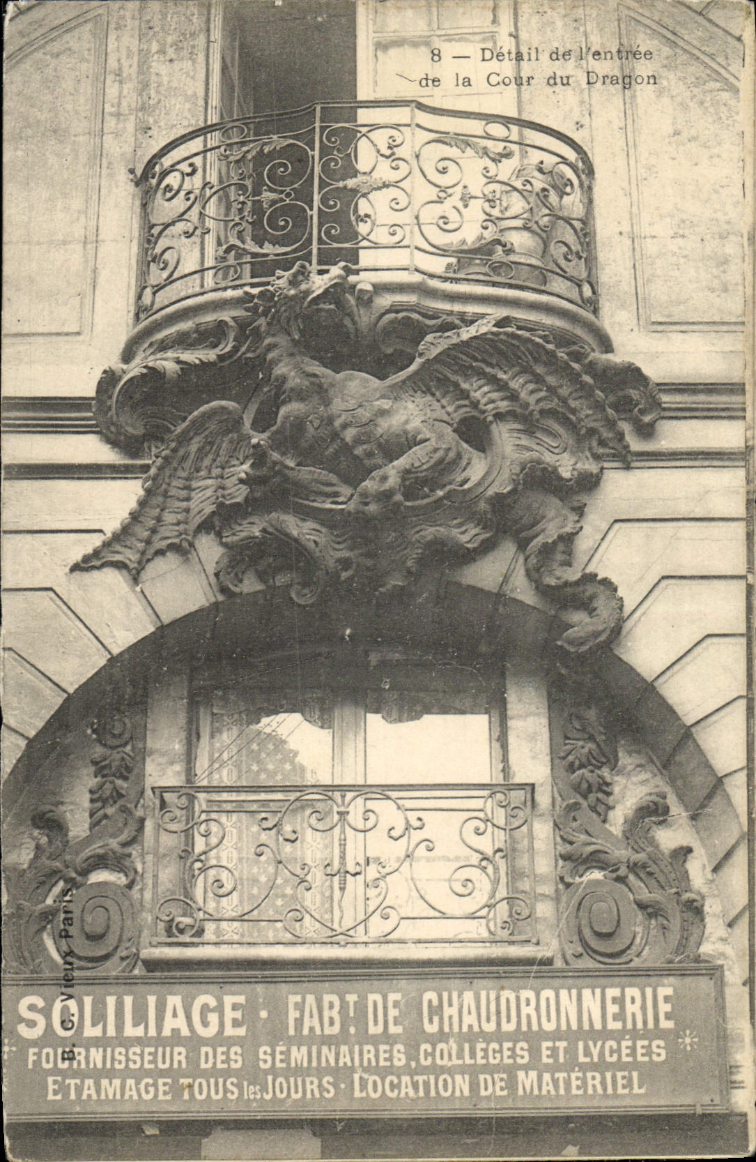 CPA Paris Detail De l'Entree De La Cour Du Dragon Chaudronnerie 
