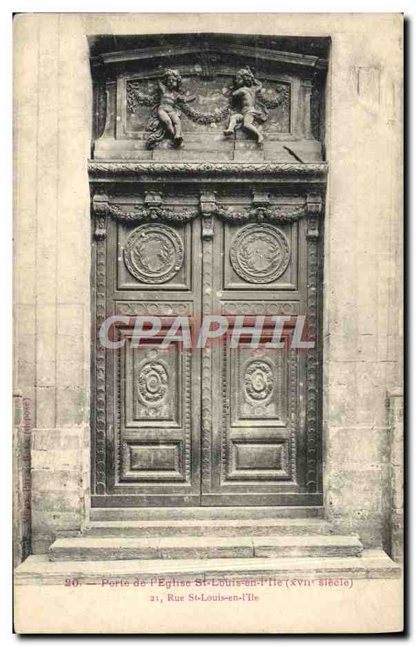 CPA Paris Porte De l'Eglise St Louis En I'ile Rue st Louis En i'lle