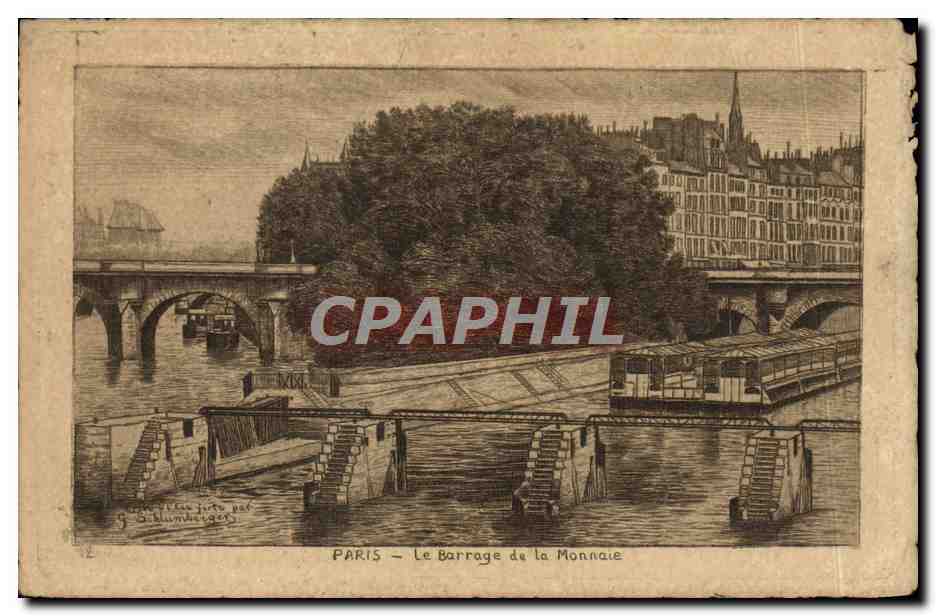 CPA Paris Le Barrage De La Monnaie