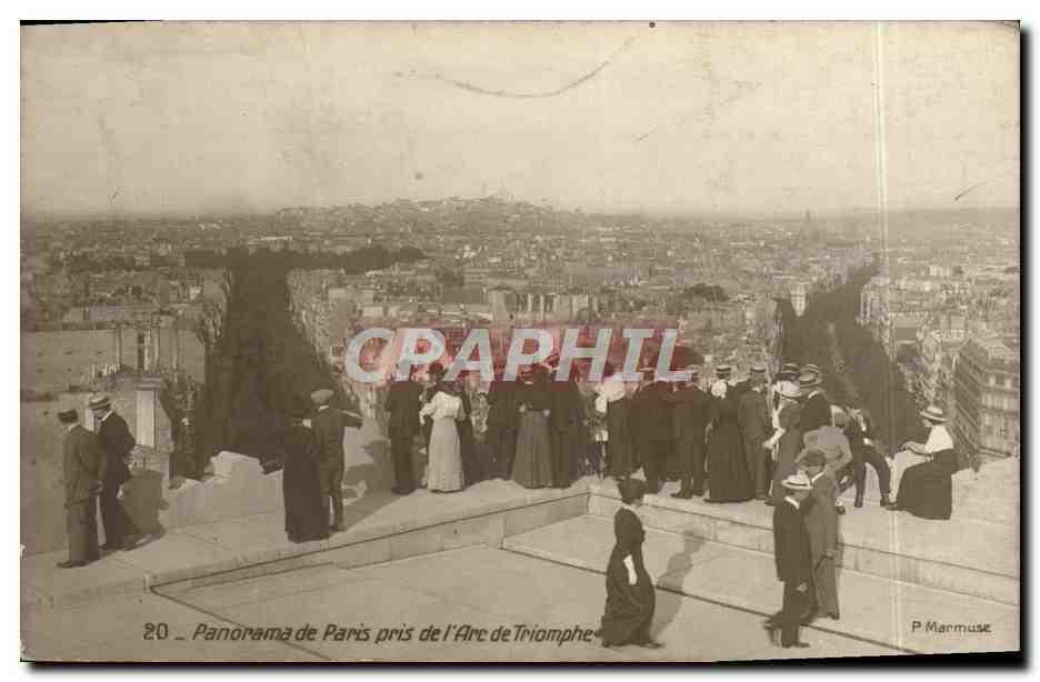 CPA Panorama De Paris Pris De l'Arc De Triomphe