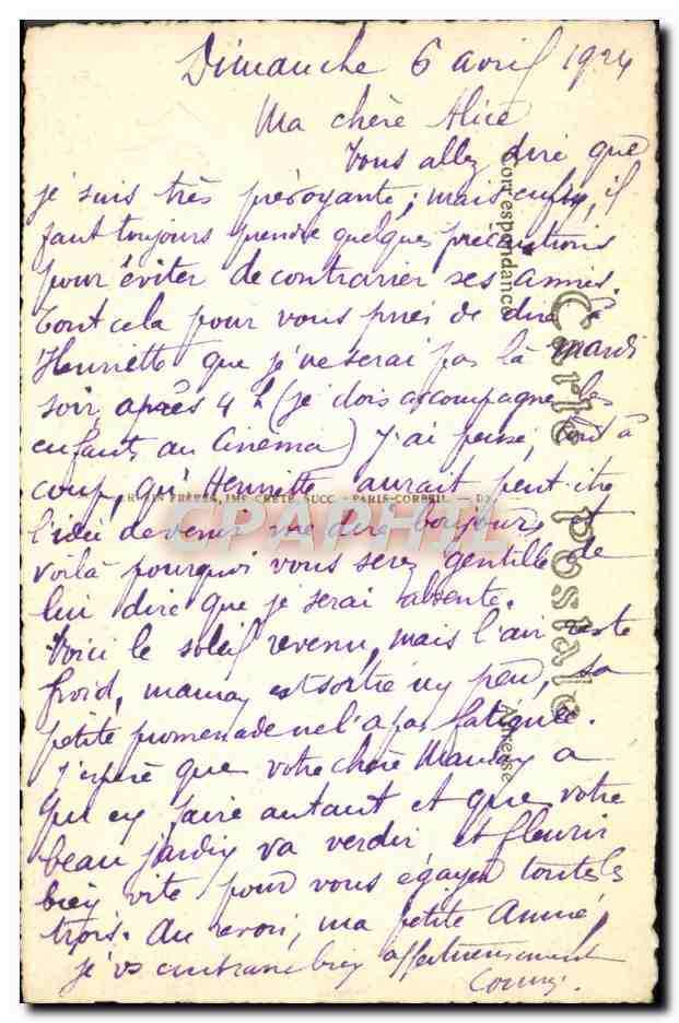 CPA Vieux Montmartre La Rue De l'Areuvoir D'Apres Un Fusain De Mme Kosmann sichel — Rückseite