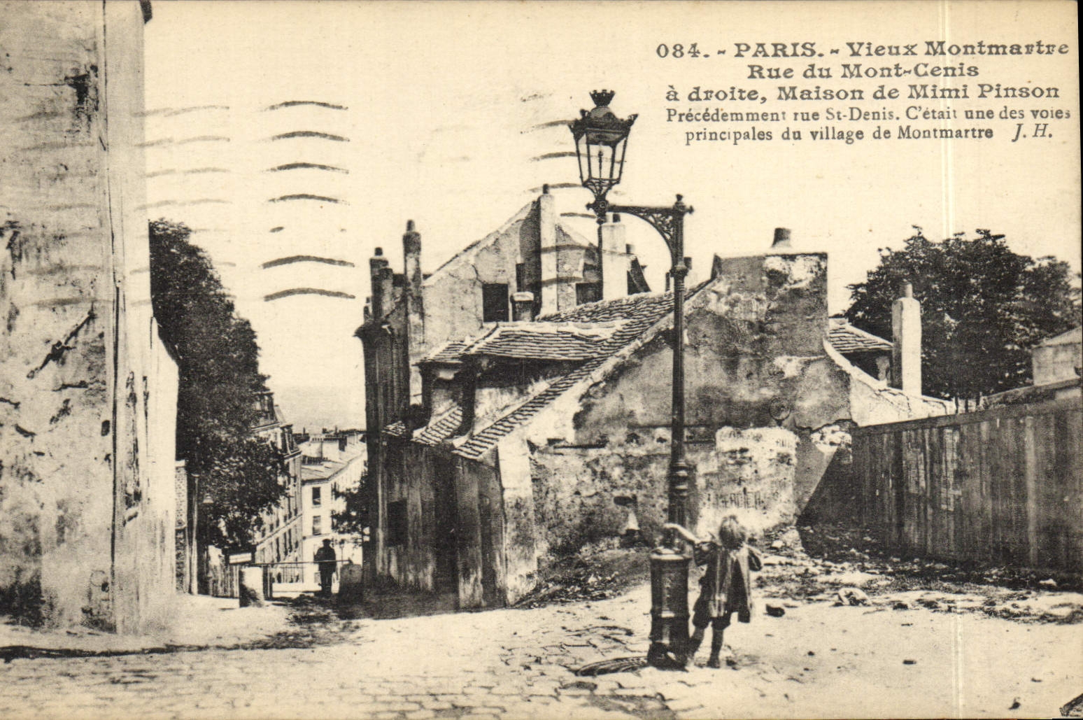 CPA Paris Vieux Montmartre Rue Du Mont Cenis a Droite Maison De Mimi Pinson