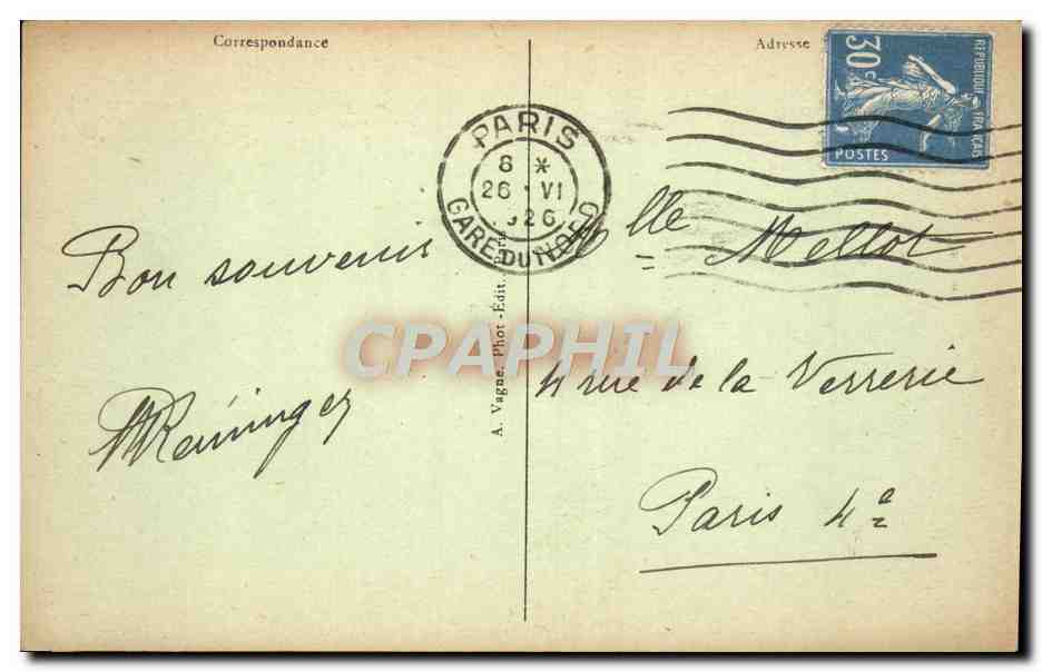 CPA Paris Vieux Montmartre Rue Du Mont Cenis a Droite Maison De Mimi Pinson — Rückseite
