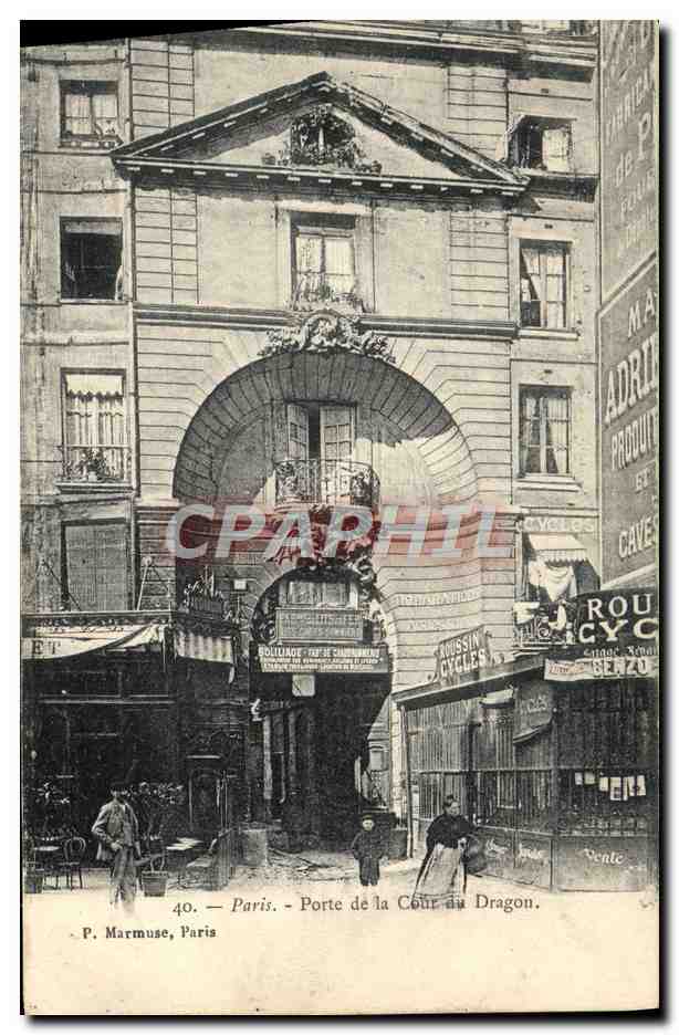 CPA Paris Porte De La Cour Du Dragon