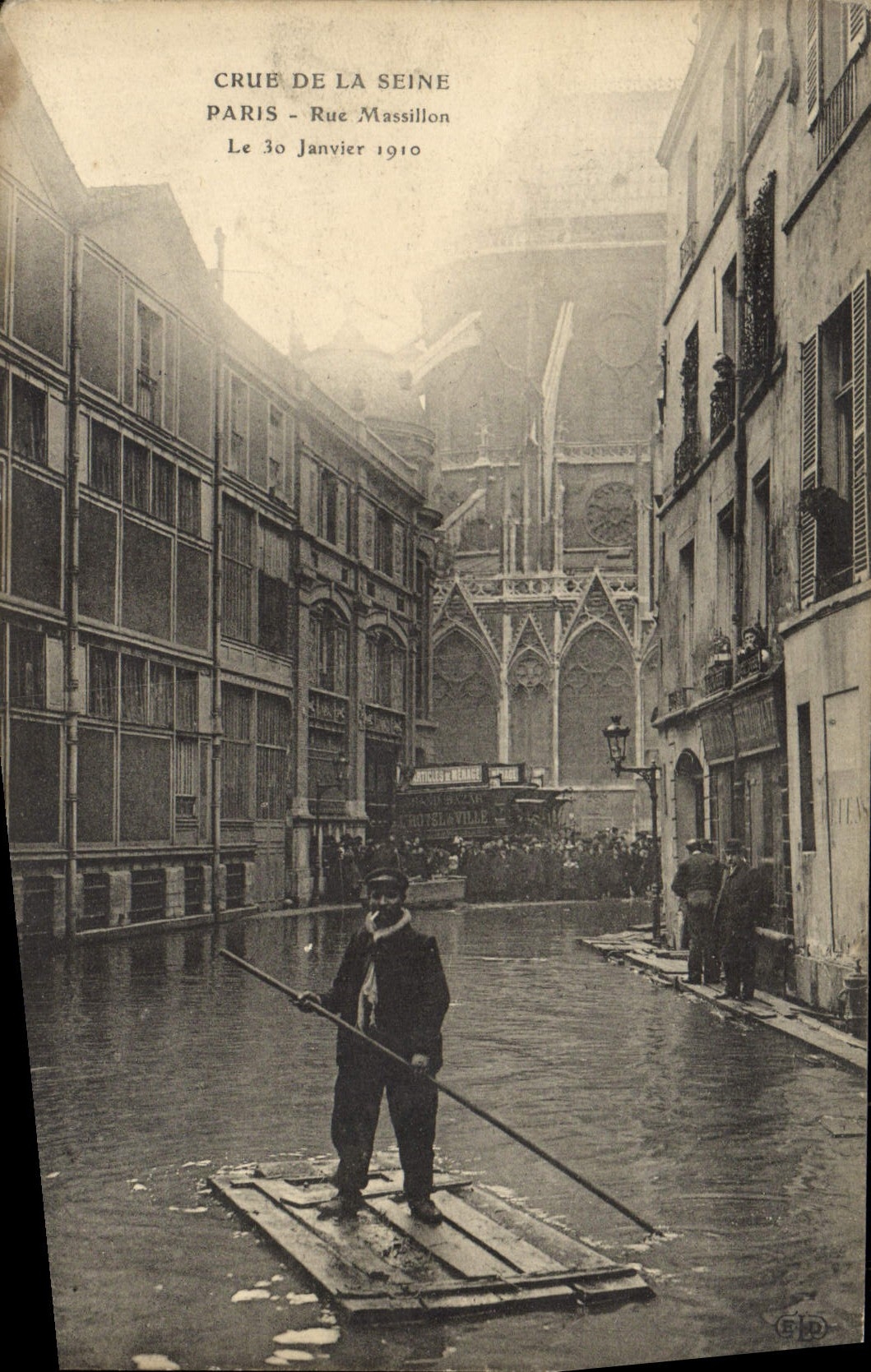 Crue de la Seine — Paris - Rue Massillon — Le 30 Janvier 1910
