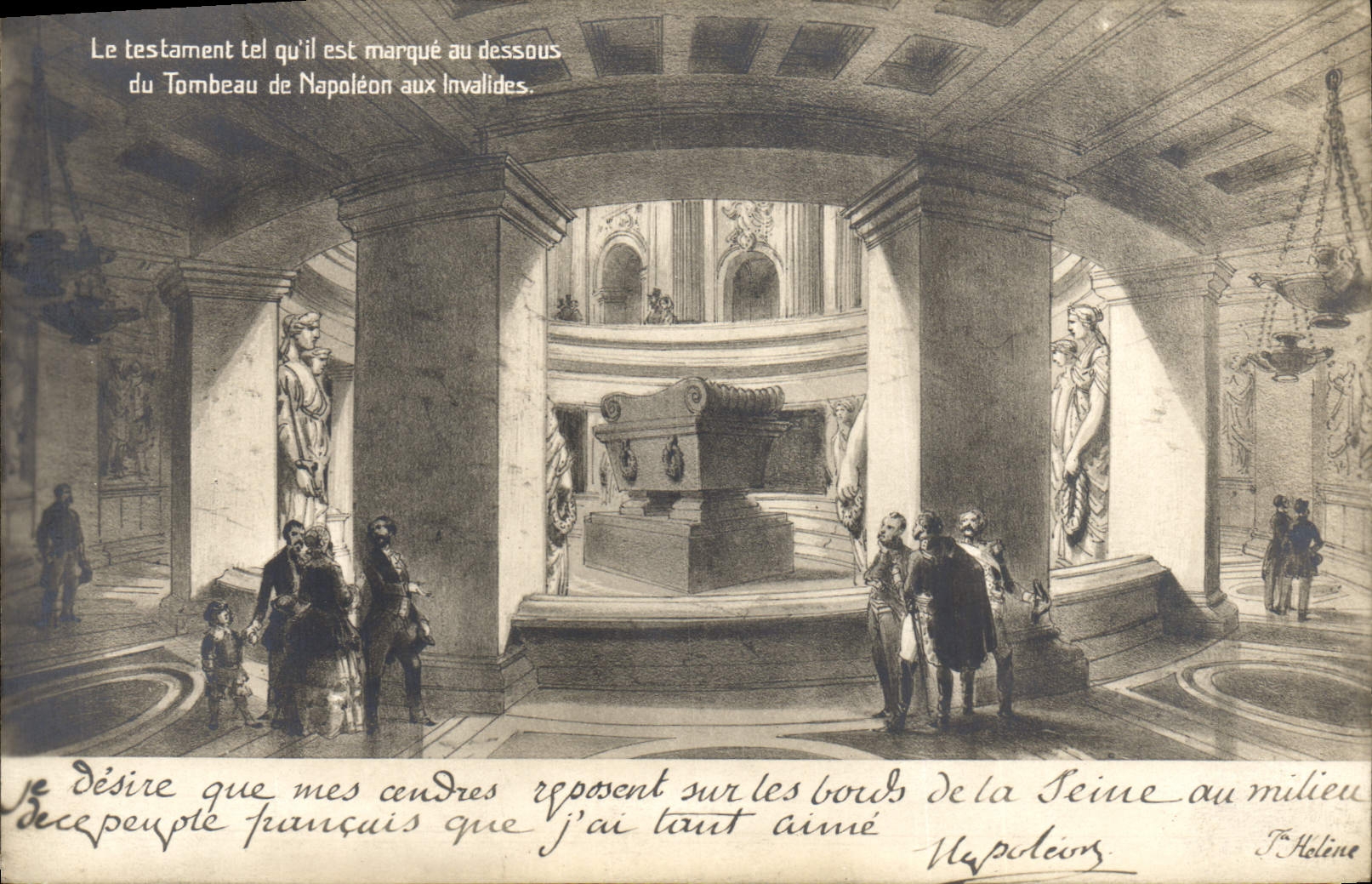 CPA Le Testament Tel Qu'il Est Marque Au Dessous Du Tombeau De Napoleon Aux Invalides