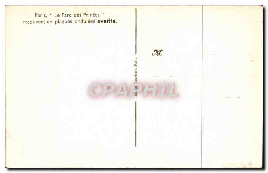 CPA Paris Le Parc Des Princes Recouvert En Plaques Ondulees Everite — Rückseite