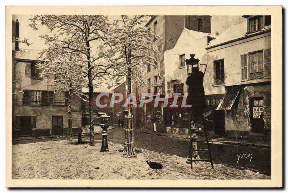 CPA Paris En Flanant Montmartre Sous La Neige 