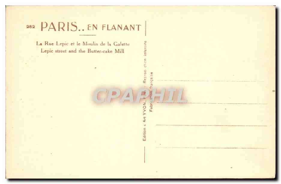 CPA Paris En Flanant La Rue Lepic Et le Moulin De la Galette Montmartre Enfants — Rückseite