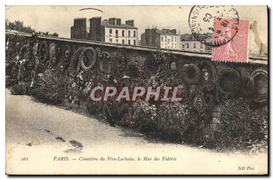 CPA Paris Cimetiere Du Pere Lacbaise Le Mur Des Federes