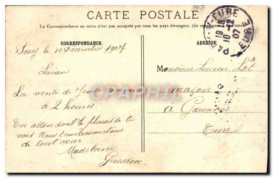 CPA Paris Tombe Provisoire De Louis XV et de Marie Antoinette — Rückseite