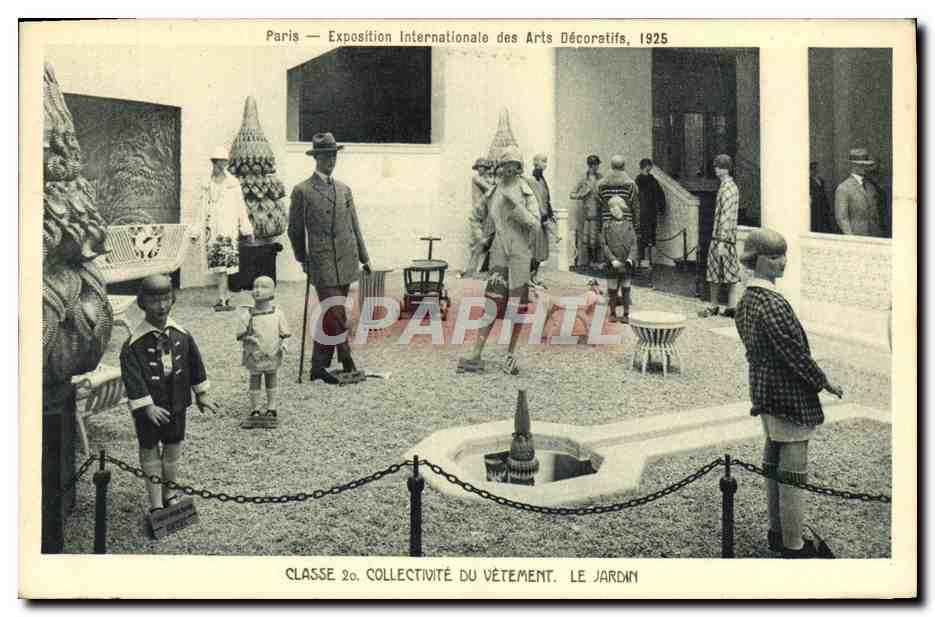 CPA Exposition Internationale Des Arts Decoratifs Classe Collectivite Du Vetement Le Jardin 