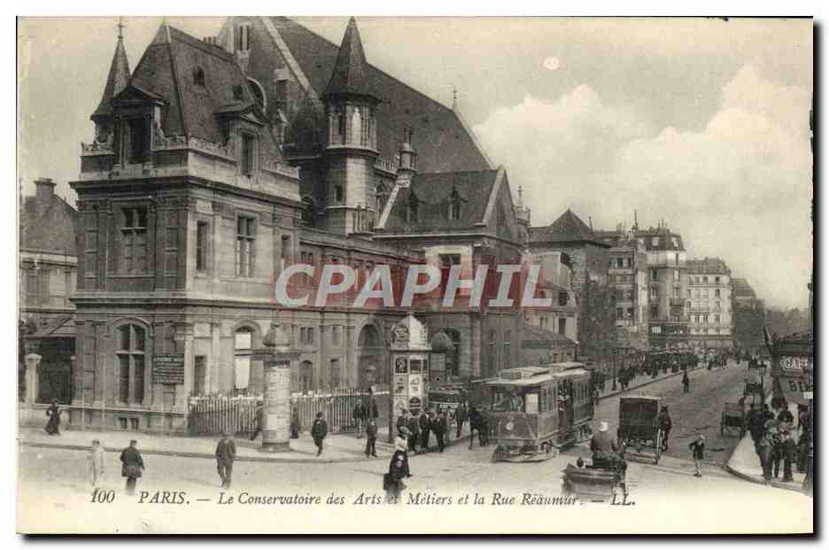 CPA Paris Le Conservatoire Des Arts Et Metiers Et La Rue Reaumur