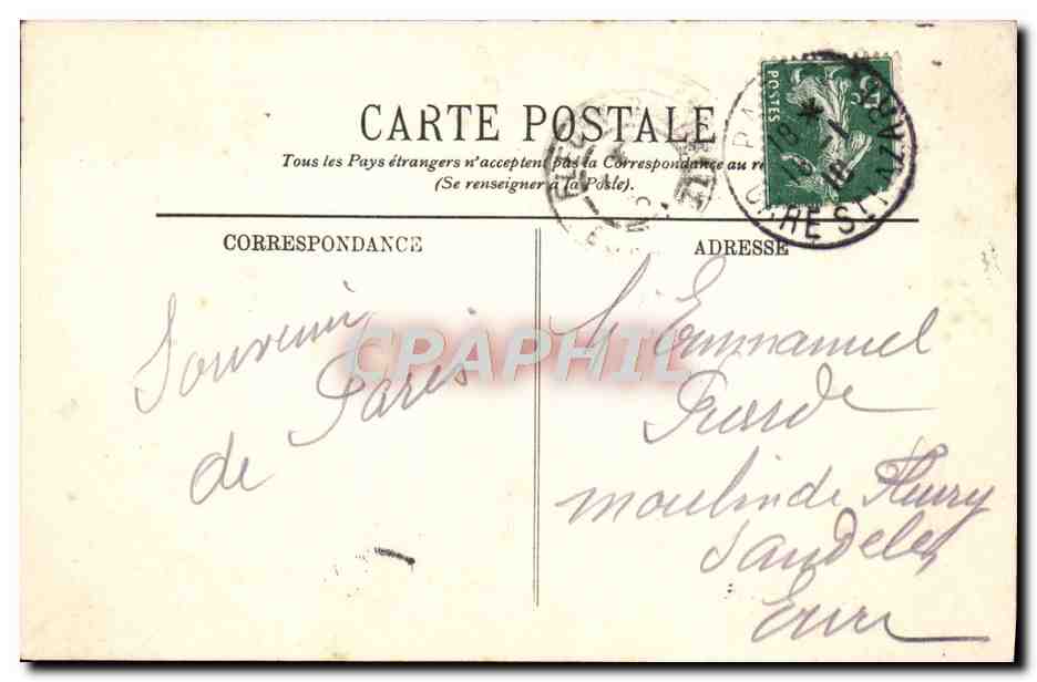 CPA Paris La Place Vendome Et La Colonne — Rückseite