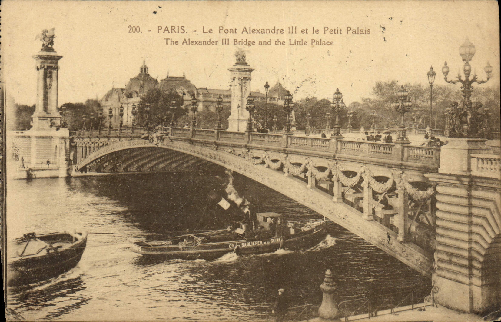 CPA Paris Le Pont Alexandre III Et Le Petit Palais Sabliere de la Seine 