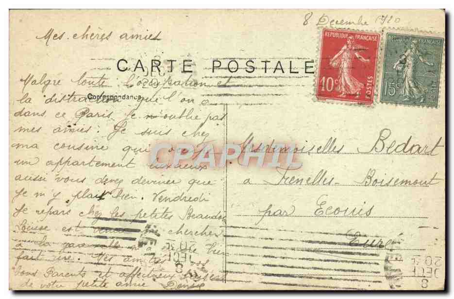 CPA Paris Eglise De La Madelaine — Rückseite