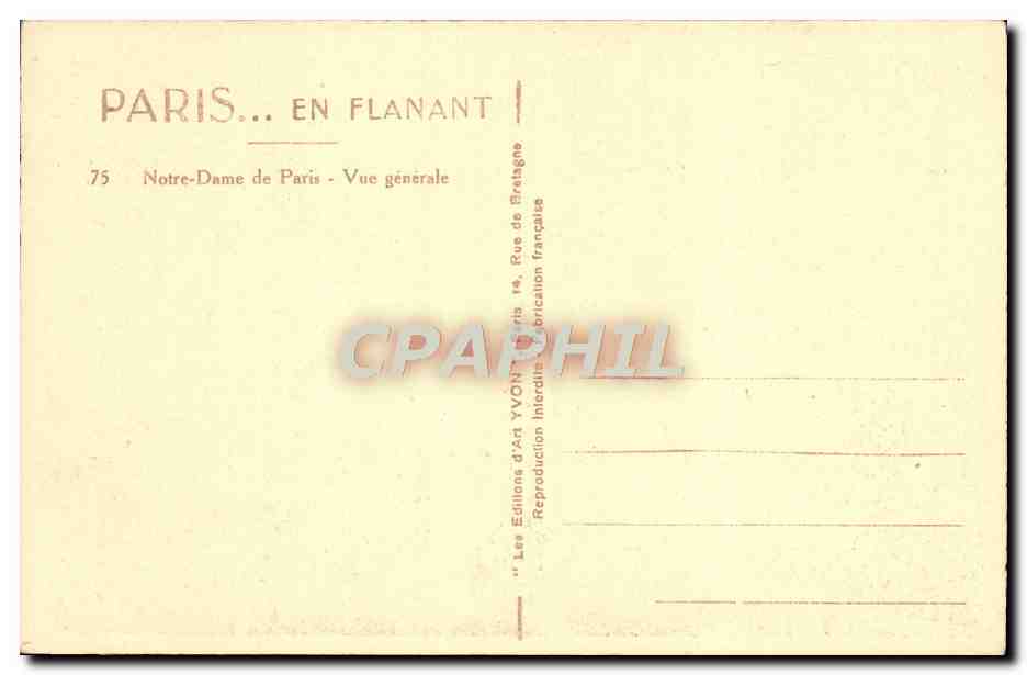 CPA Paris En Flanant Notre Dame De Paris Vue Generale — Verso