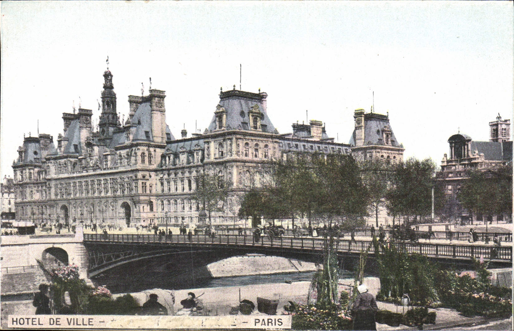 CPA Hotel De Ville Paris Marche aux fleurs