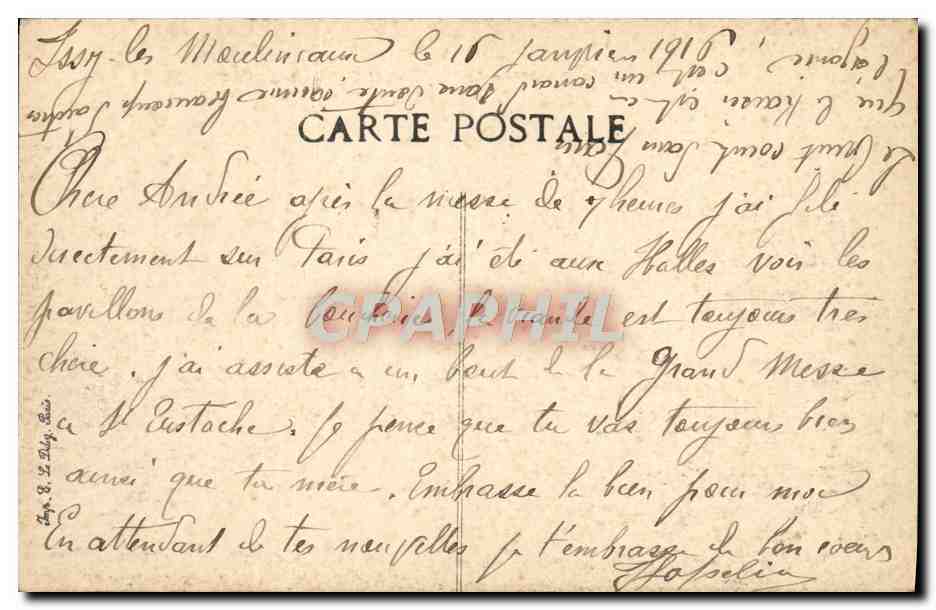 CPA Paris Quartier De l'opera Et Saint Augustin — Rückseite