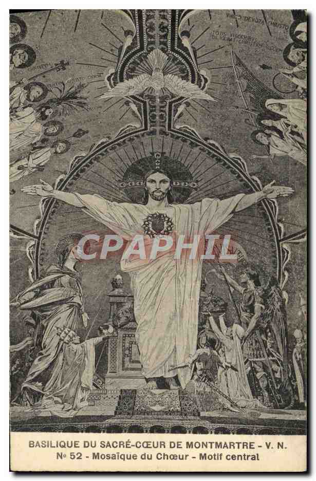 CPA Basilique De Sacre Coeur De Montmartre Mosaique Du Choeur Motif central