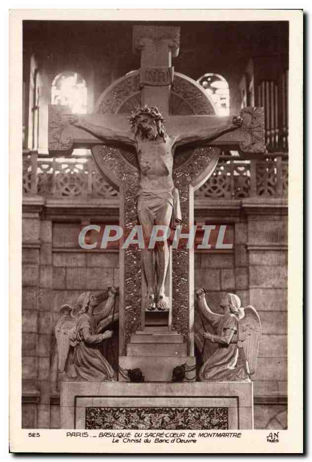 CPA Paris Basilique Du Sacre Coeur de Montmartre Le Christ au banc d'oeuvre