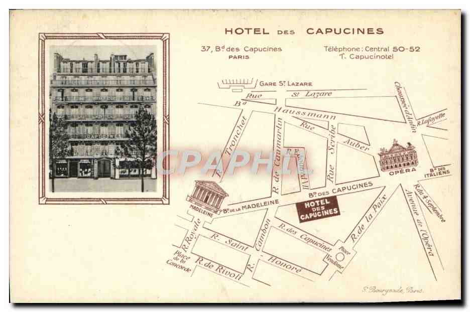Hôtel des Capucines — Paris — éditeur S. Bouyarde