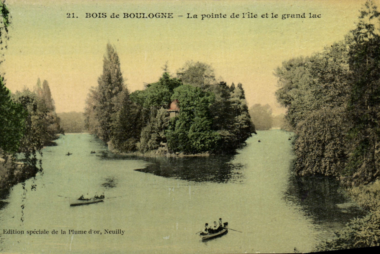 CPA Bois De Boulogne La Pointe De l'ile Et Le Grand Lac