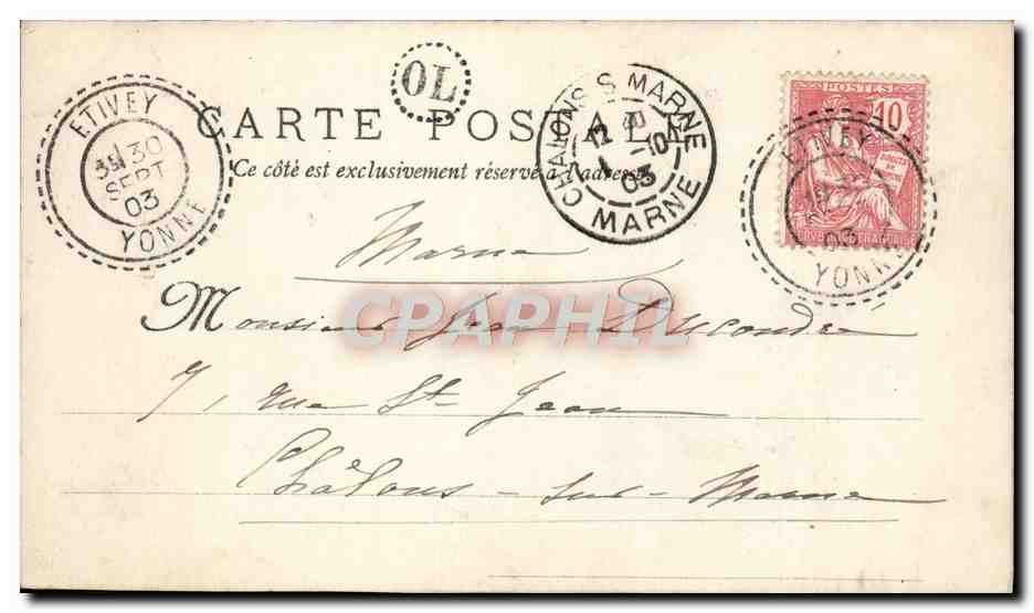 CPA Paris Colonne Vendome — Rückseite