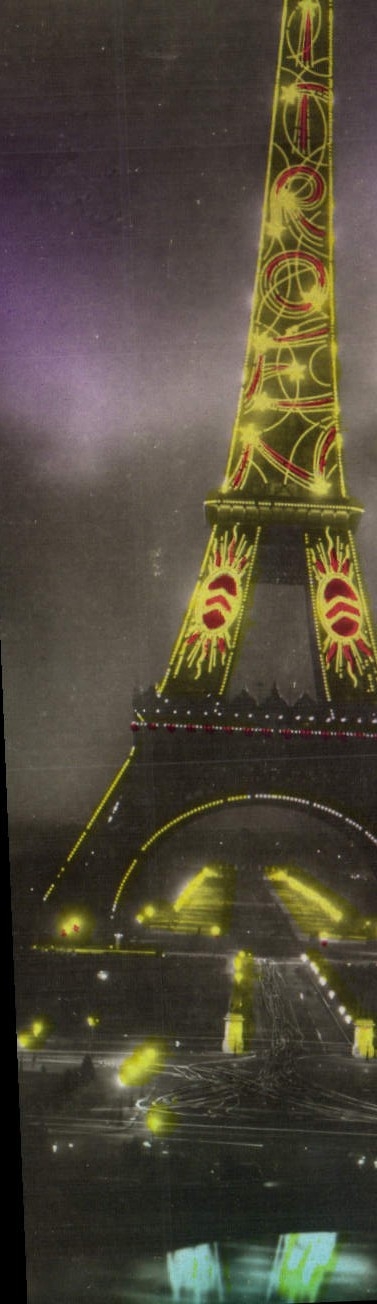 CPA Paris Vue de nuit Tour Eiffel Publicite Citroen 