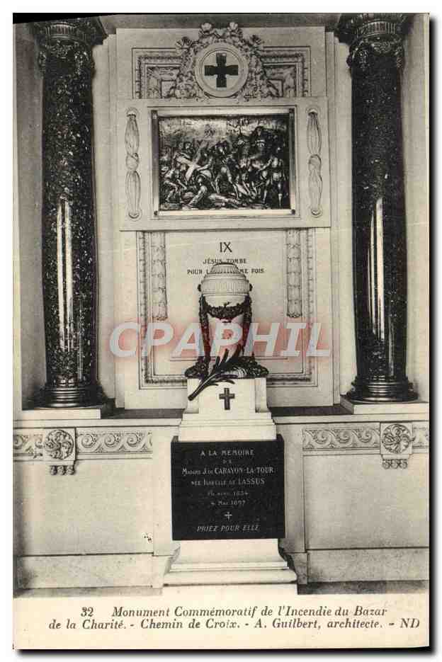 CPA Paris Monuments Commemoratif De l'Incendie Du Bazar De la Charite Chemin de croix