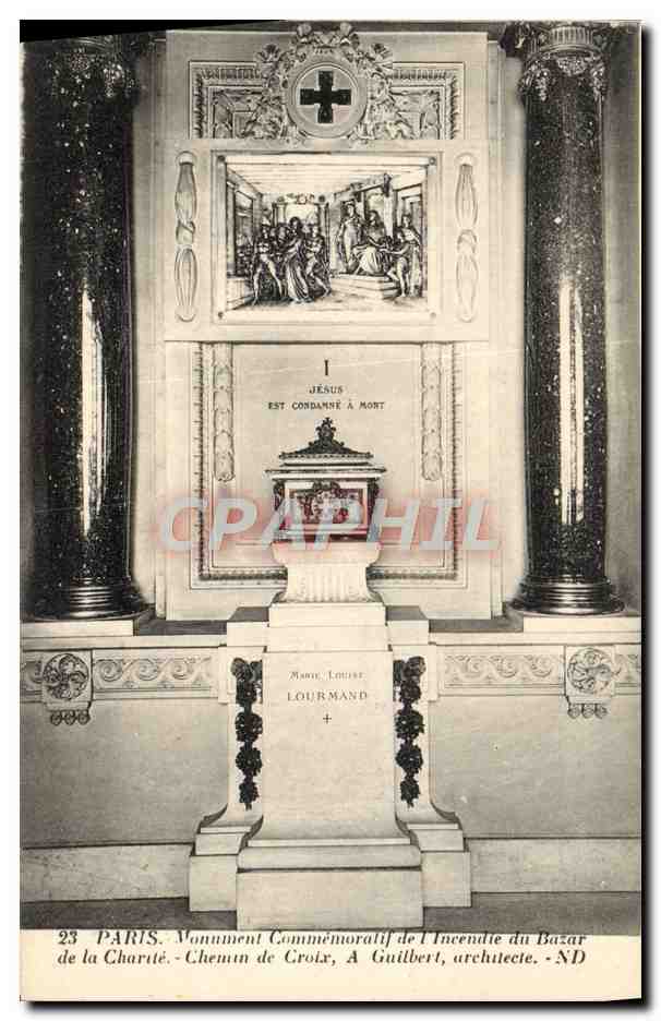 CPA Paris Monuments Commemoratif De l'incendie Du Bazar De la Charite Chemin de croix