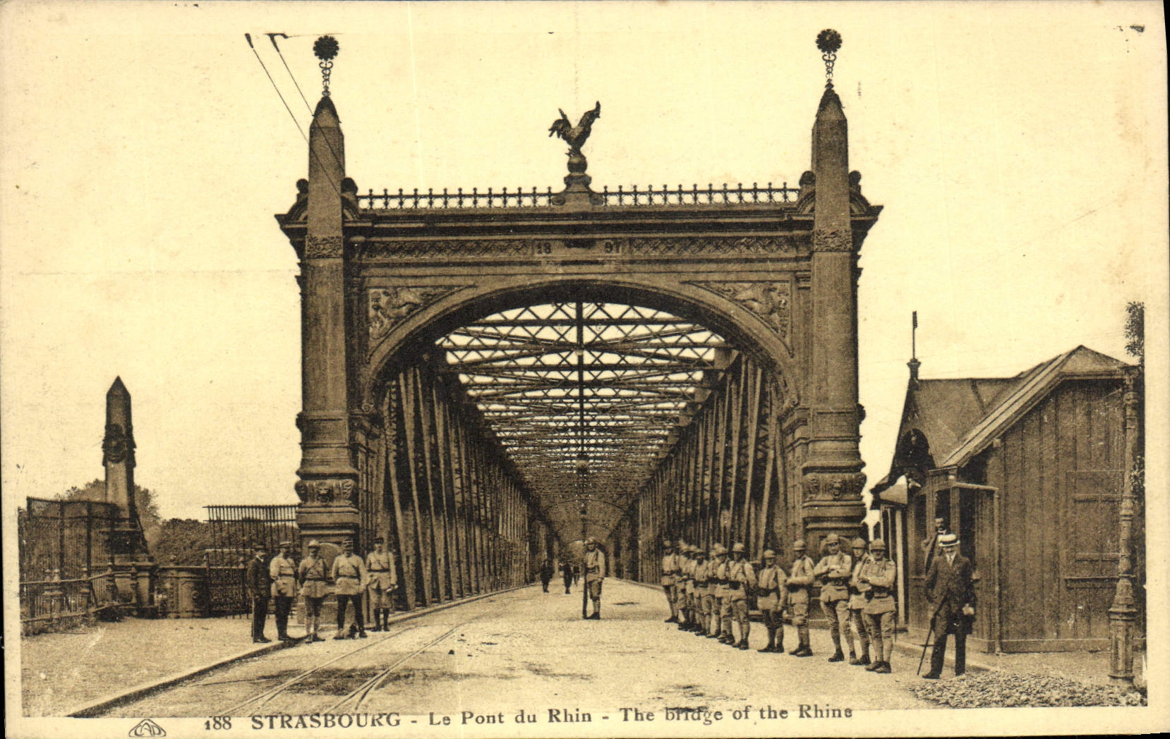 CPA Strasbourg Le Pont Du Rhin Militaria