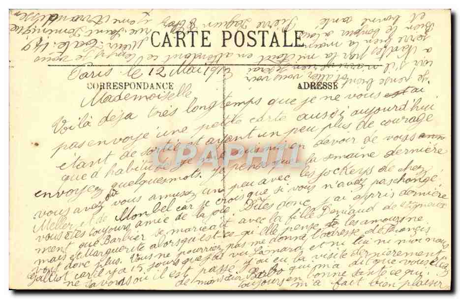 CPA Paris La Place De La Concorde — Rückseite